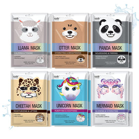 Epielle Character Face Mask 12 Pack featuring various animal designs