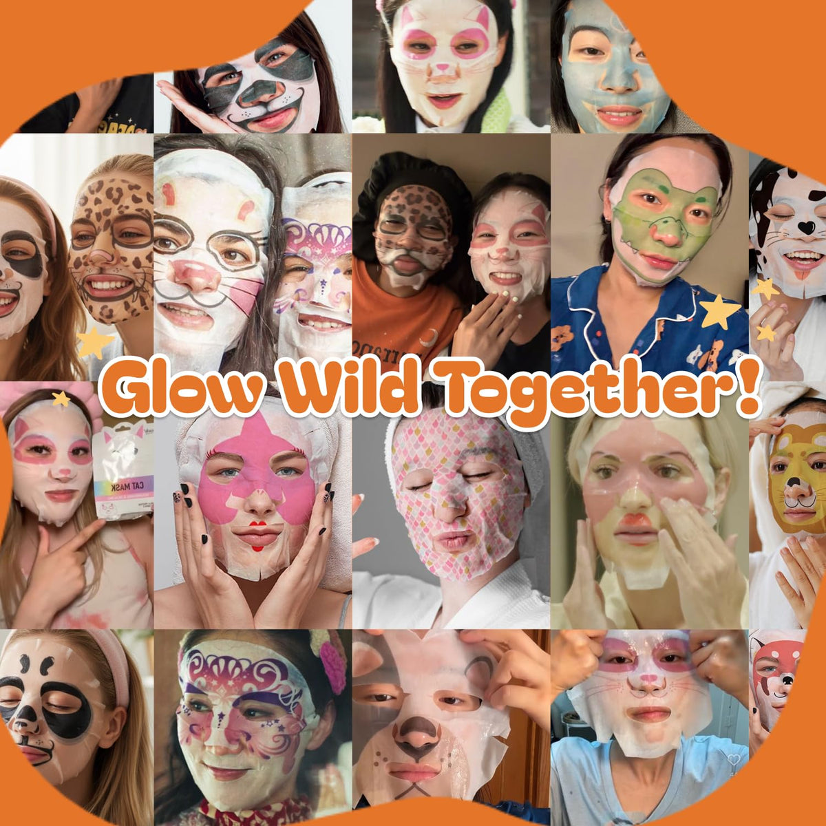 Epielle face masks arranged for a spa party setting