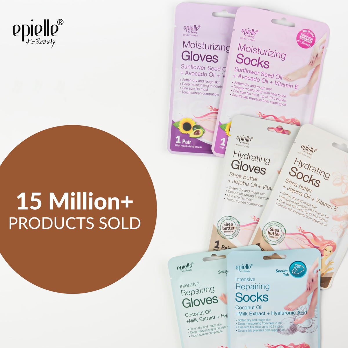 Epielle Hydrating Hand Mask gloves in use