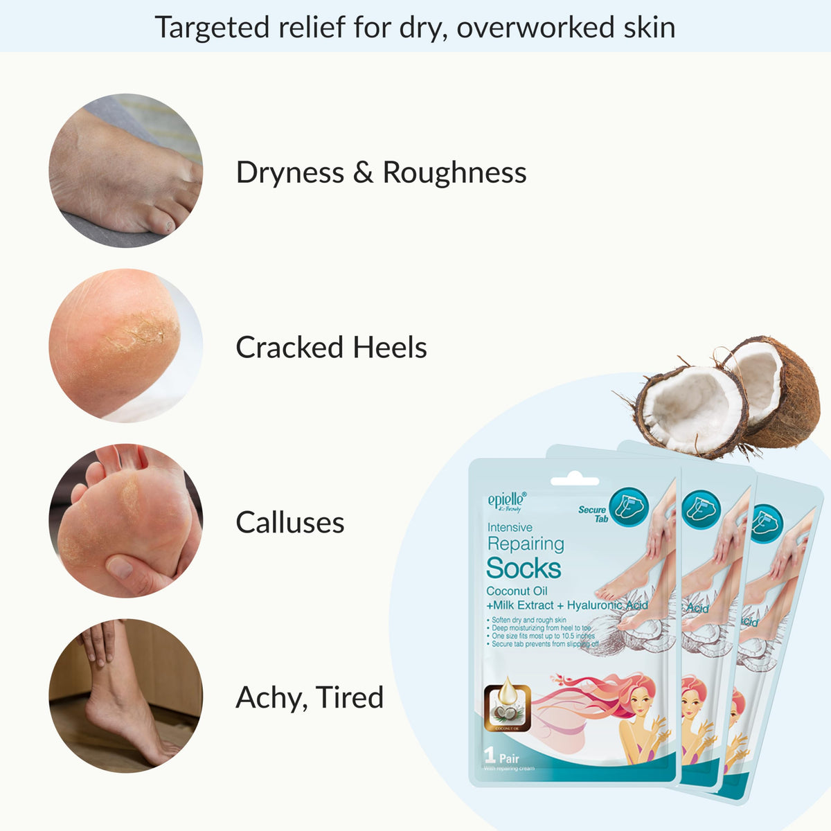 Epielle Intensive Repairing Foot Mask application demonstration