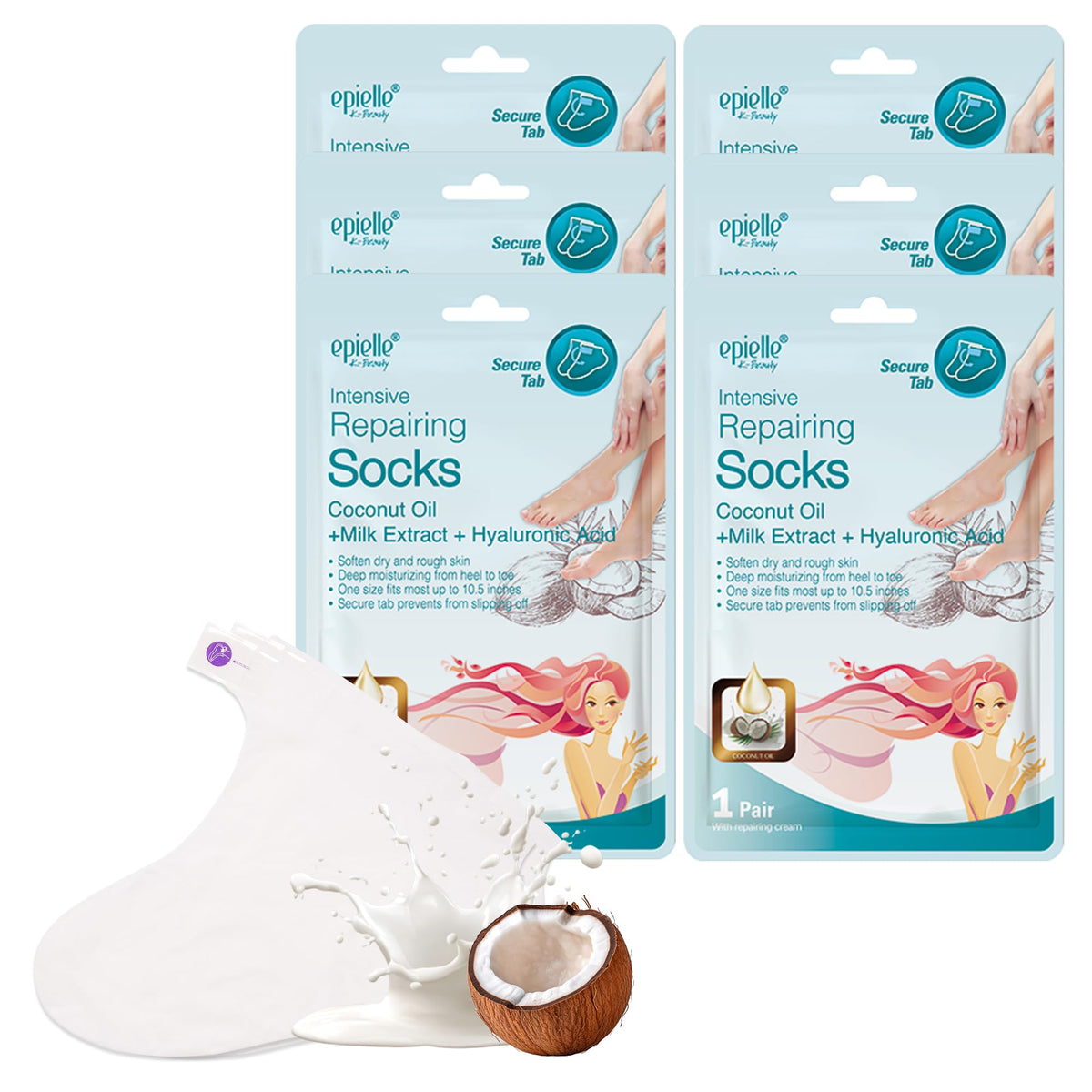 Epielle Intensive Repairing Foot Mask packaging front view