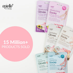 Epielle Moisturizing Foot Mask socks displayed on a flat surface