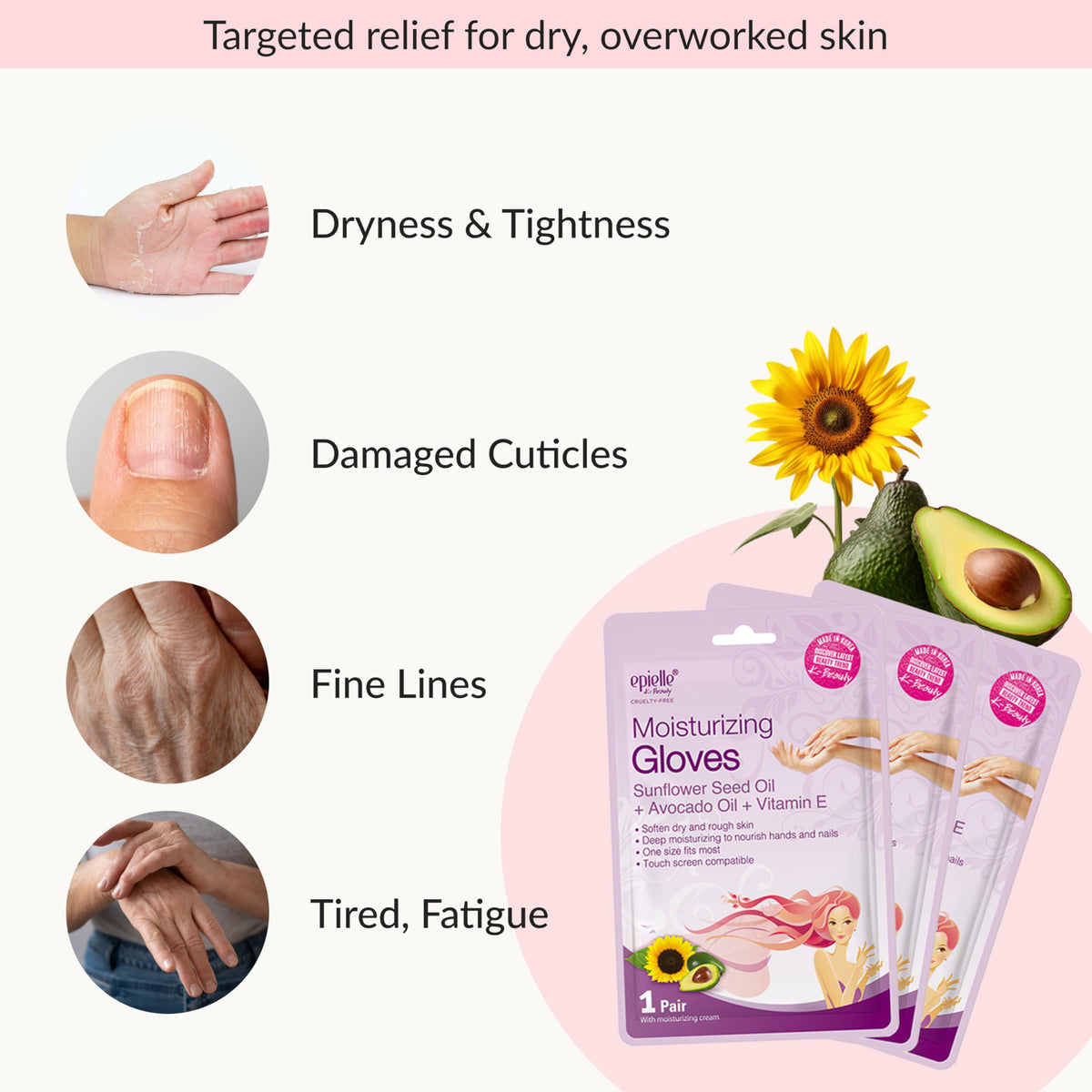 Epielle Moisturizing Hand Mask with sunflower seed oil