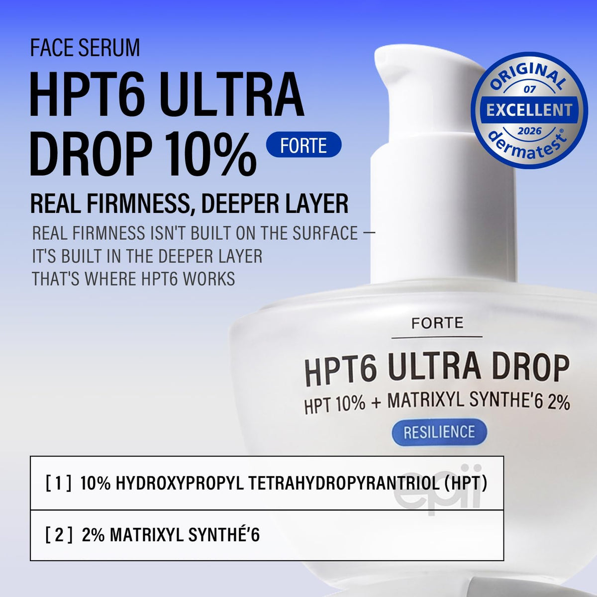 epii HPT6 Ultra Drop Peptide Serum 30mL bottle with cap