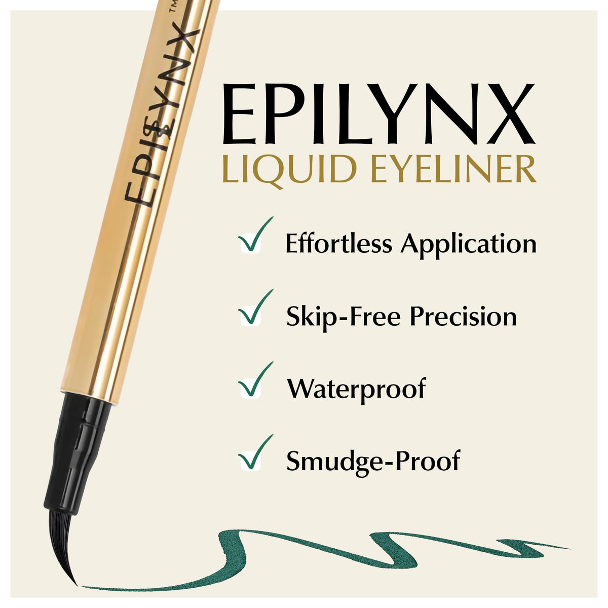 EPILYNX Liquid Eyeliner green felt tip close-up