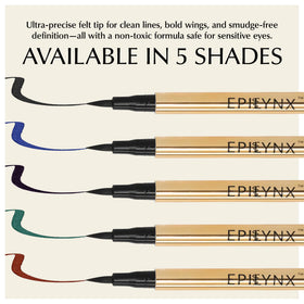 EPILYNX Liquid Eyeliner green on makeup table