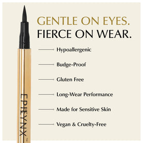 EPILYNX Liquid Eyeliner Waterproof Vegan Black swatch on skin