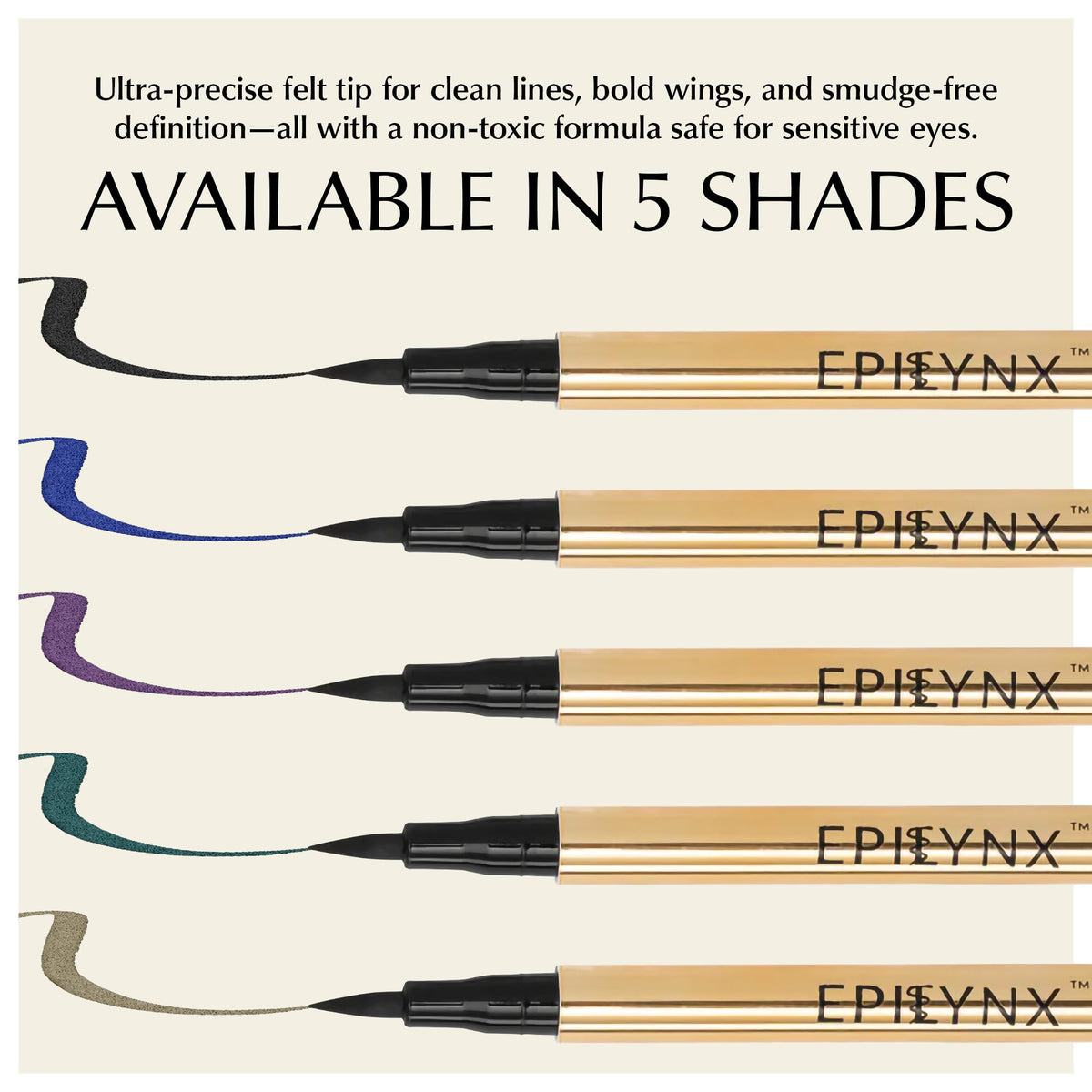 EPILYNX Liquid Eyeliner Waterproof Vegan Black with other makeup