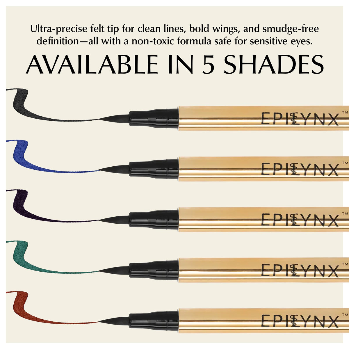EPILYNX Liquid Eyeliner Waterproof Vegan Brown 2mL application example