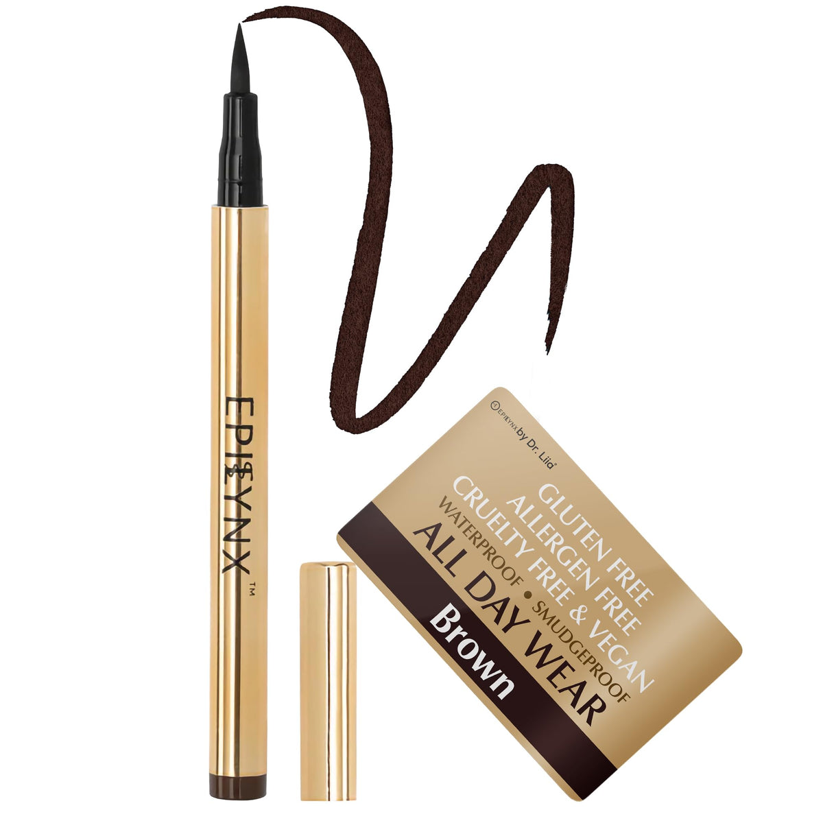EPILYNX Liquid Eyeliner Waterproof Vegan Brown 2mL front view