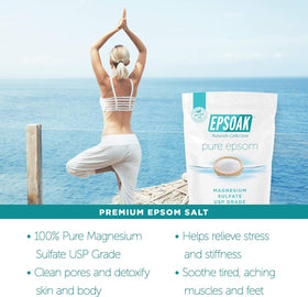 Epsoak Epsom Salt 19 lb bag with measuring cup