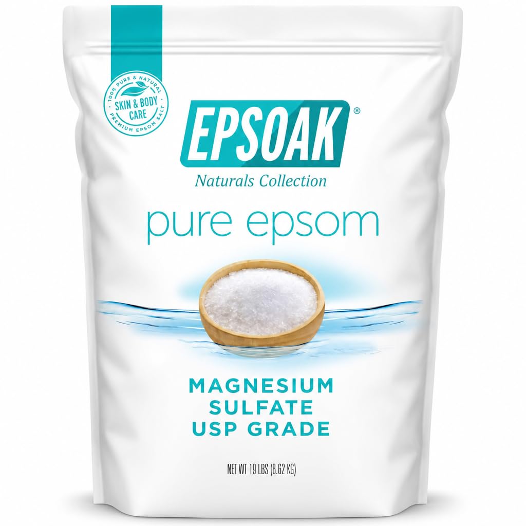 Epsoak Epsom Salt 19 lb resealable bag front view