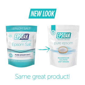Epsoak Epsom Salt 2 lb resealable bag close-up