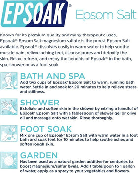 Epsoak Epsom Salt 5 lb bag side view