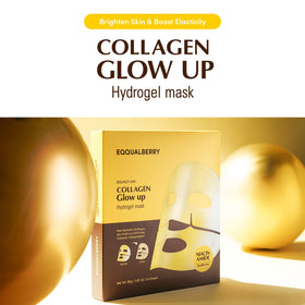 EQQUALBERRY Collagen Glow Up Mask sheet laid out flat