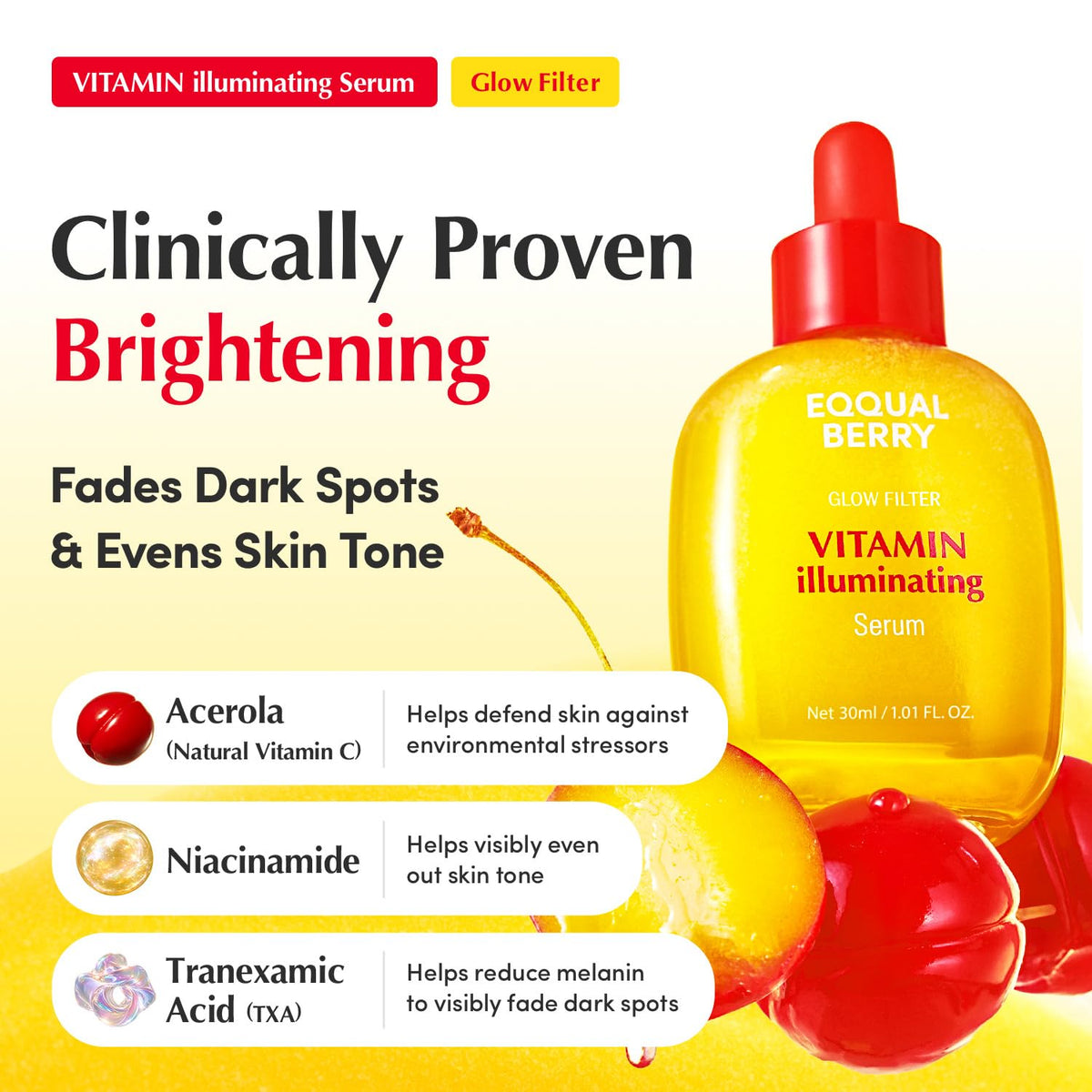 EQQUALBERRY Vitamin Serum bottles side view