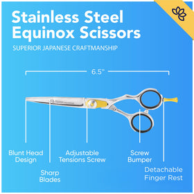 Equinox Hair Cutting Scissors 6.5 inch side view