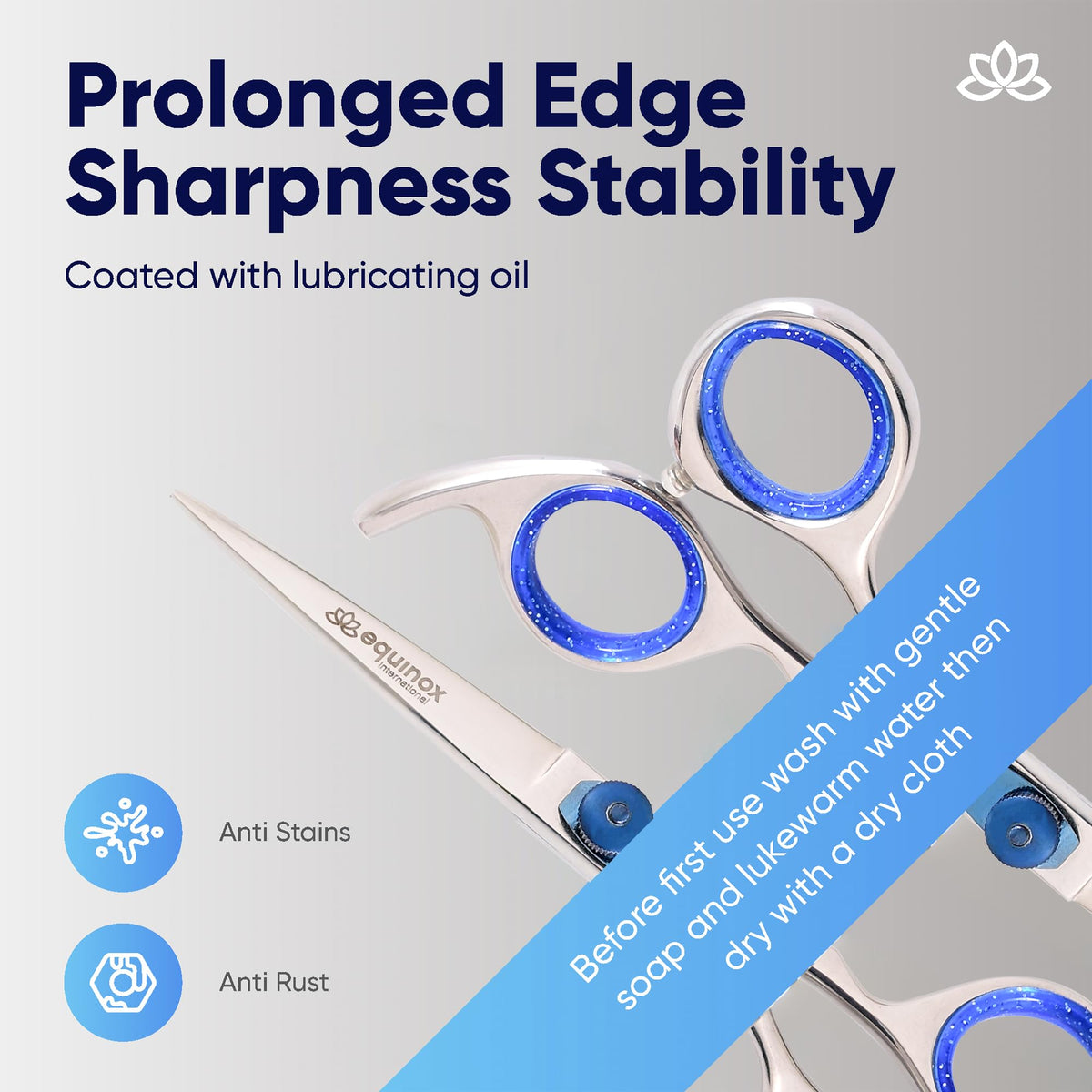 Equinox Hair Scissors 6.5-inch packaging with vacuum-sealed protective cover