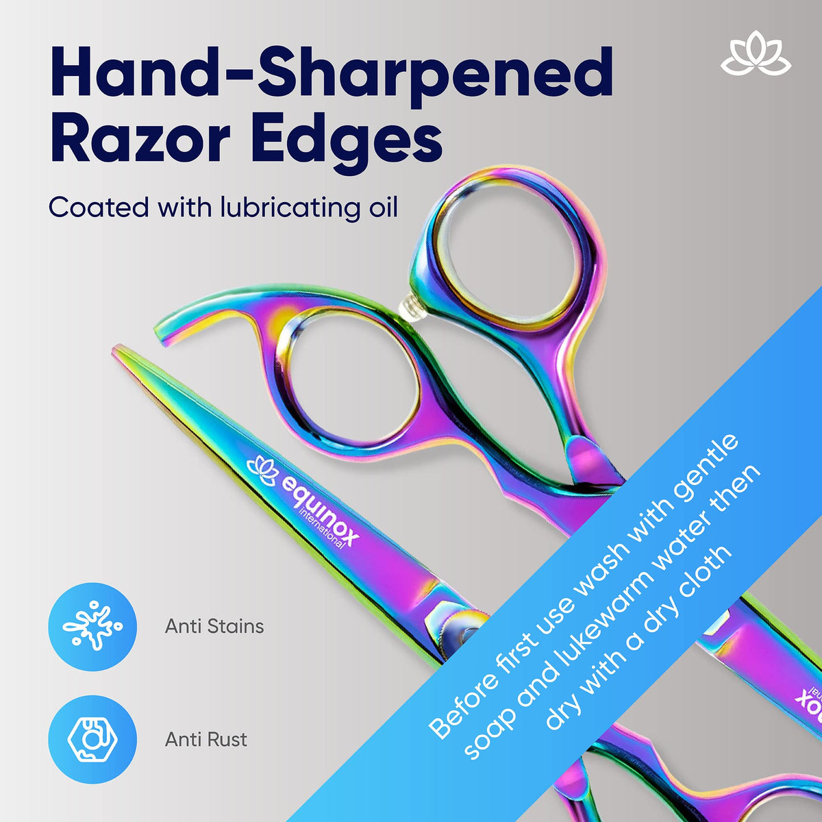 Equinox Hair Scissors 6.5 inch side view highlighting blade length