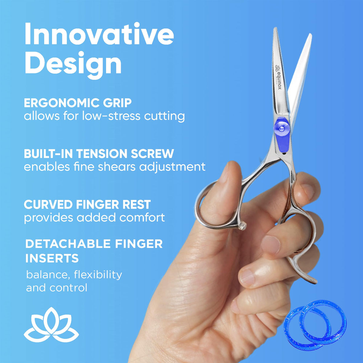 Equinox Hair Scissors 6.5-inch side view highlighting stainless steel finish