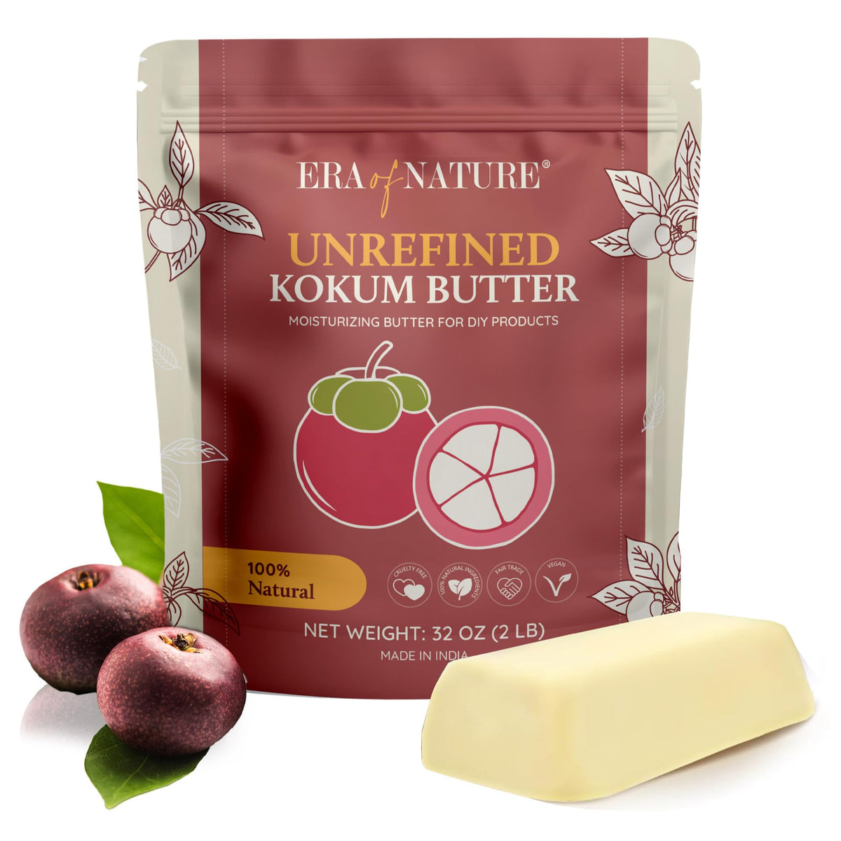 era of nature Kokum Butter Raw 32 oz front view
