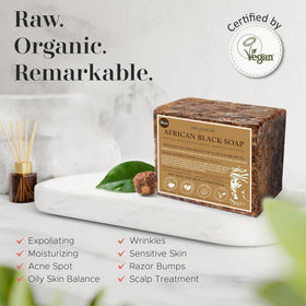era of nature Organic African Black Soap Bar close-up of texture