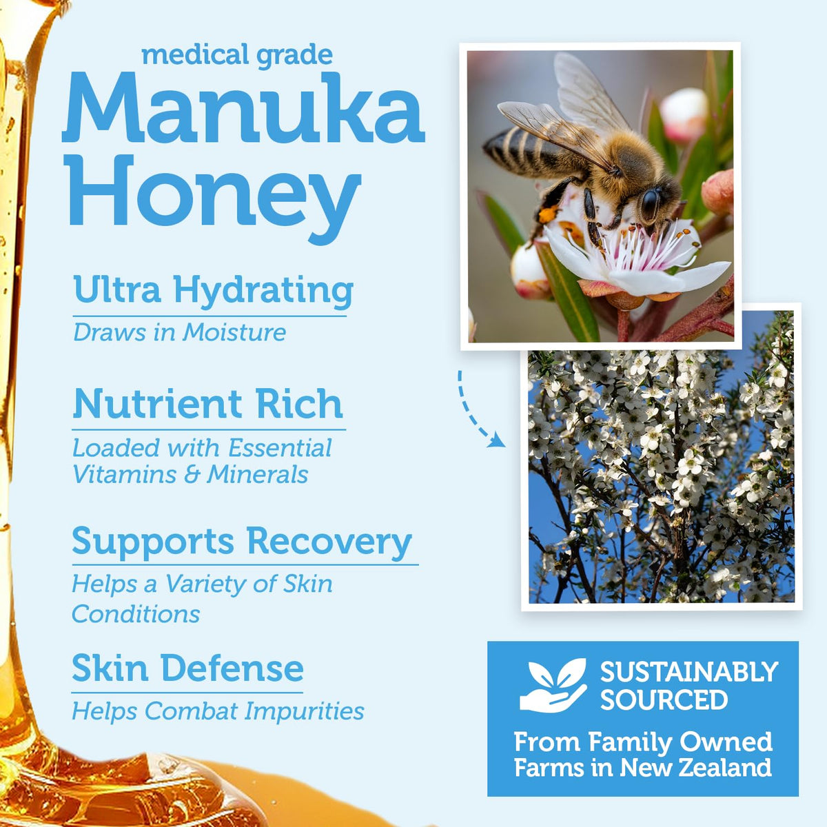 Era Organics Manuka Honey Exfoliating Facial Scrub 159g side view