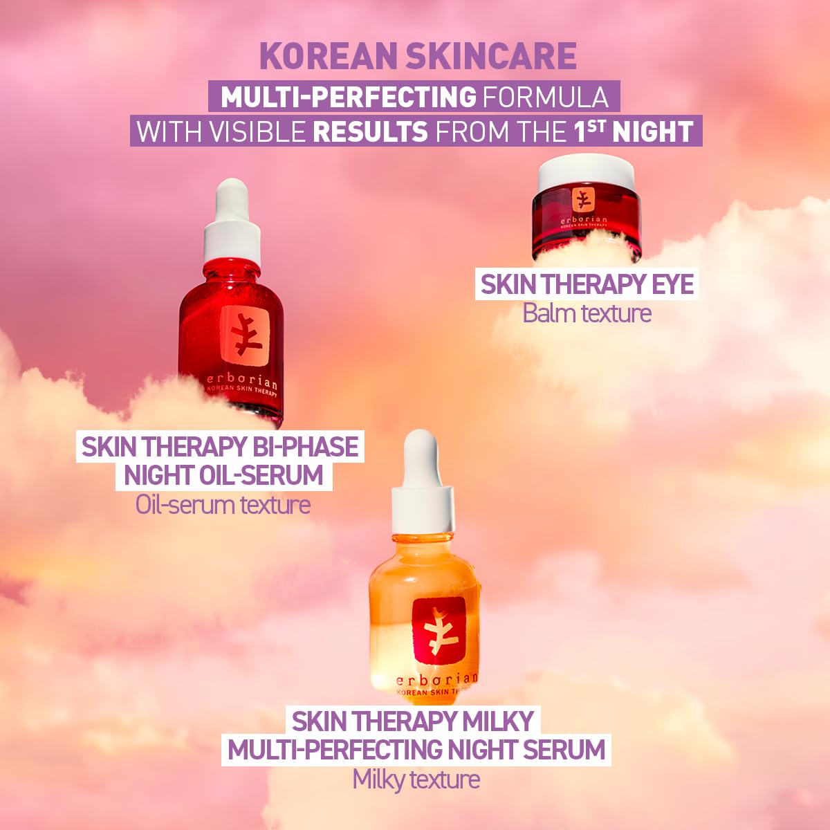 Erborian Skin Therapy Multi-Perfecting Bi-Phase Night Oil-Serum application on skin
