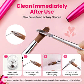 ergonomic handle of beetles Acrylic Nail Brush for comfort