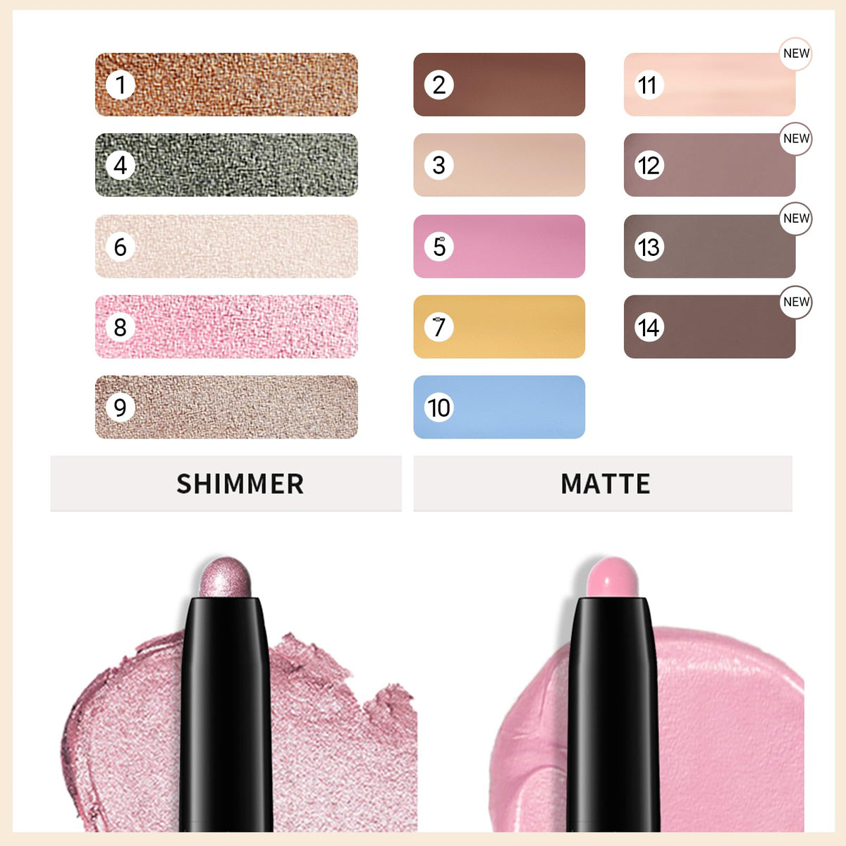 Erinde Bright Pink Eyeshadow Stick applied on eyelids