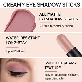 Erinde Cream Matte Eyeshadow Stick Gray Brown application on eyelid