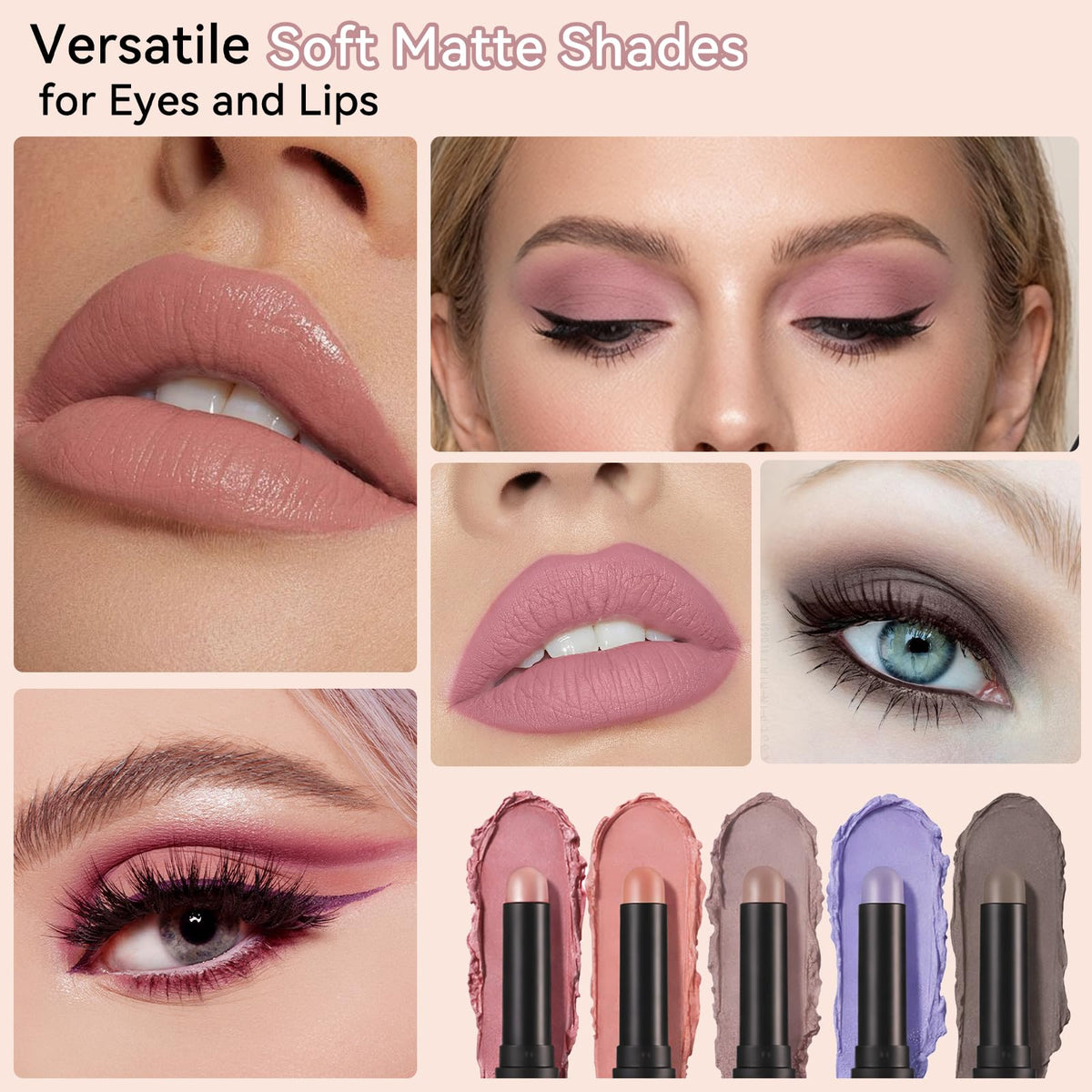 Erinde Cream Matte Eyeshadow Stick Gray Brown in makeup kit