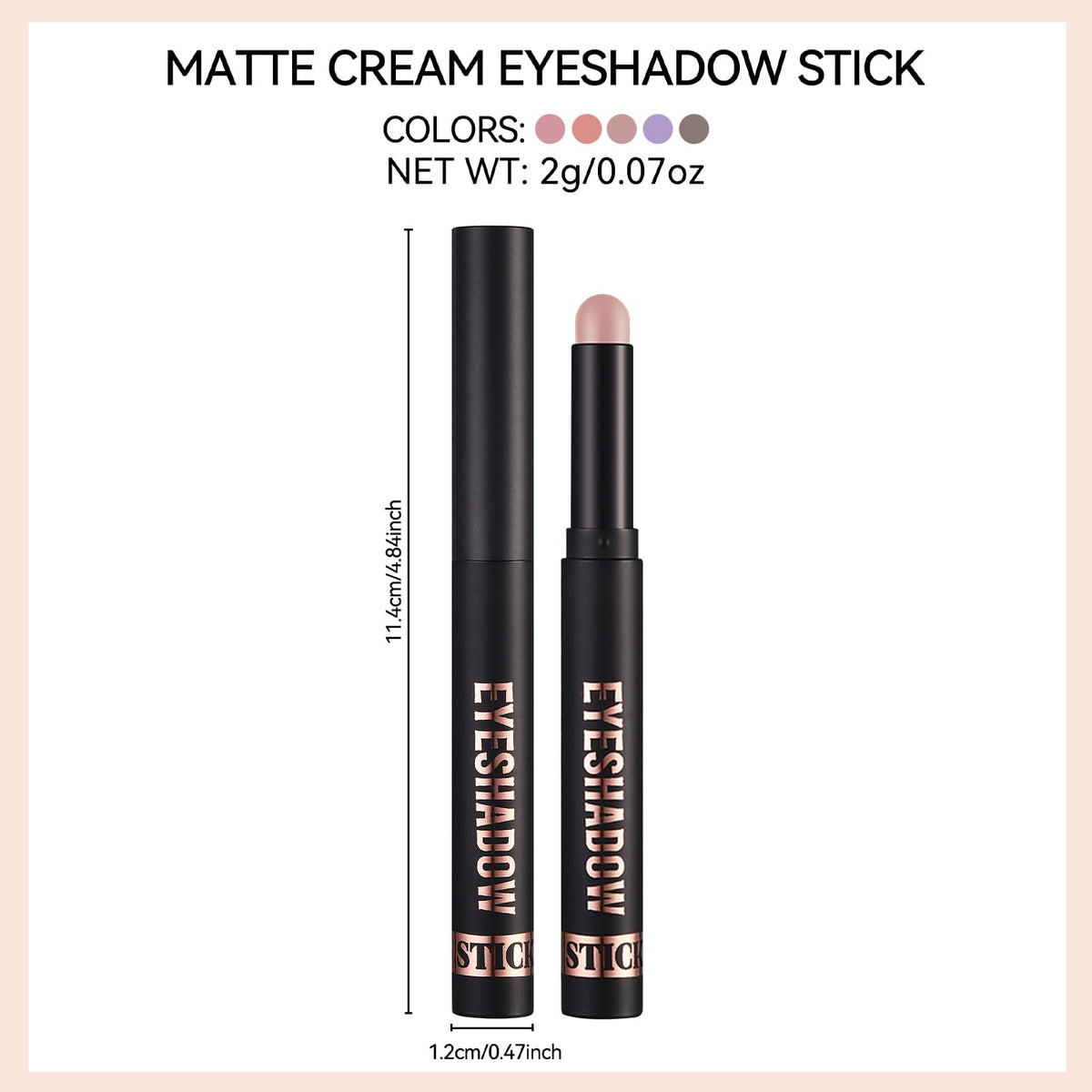 Erinde Cream Matte Eyeshadow Stick Gray Brown with brush