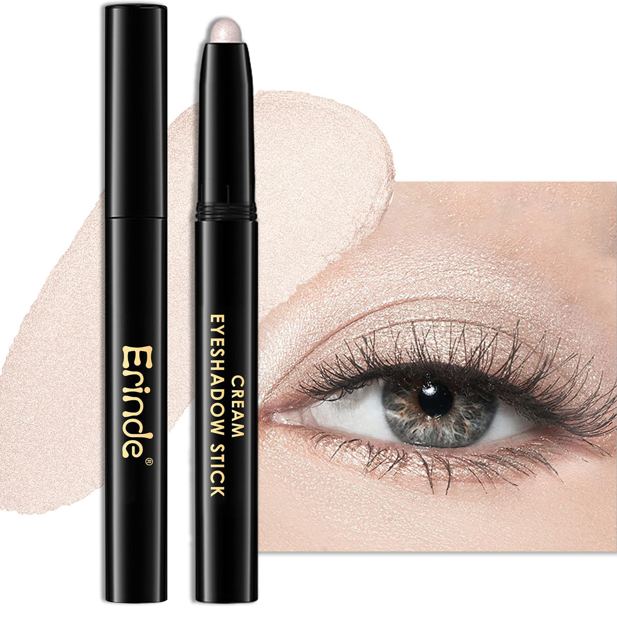 Erinde Waterproof Cream Eyeshadow Stick Light Champagne Beige front view