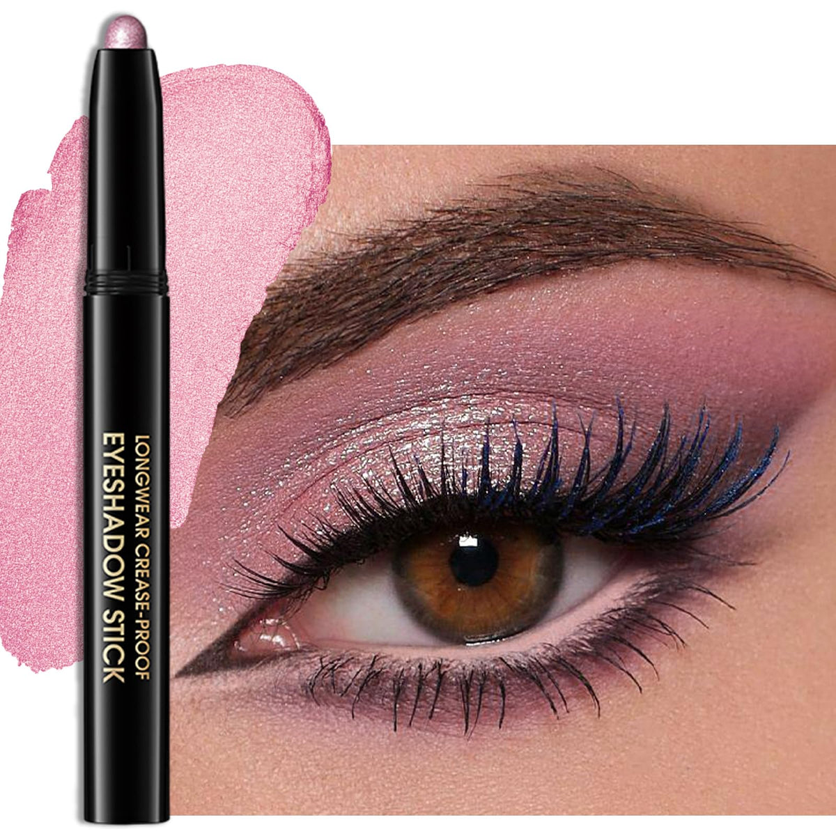 Erinde Waterproof Cream Eyeshadow Stick Rose Pink front view