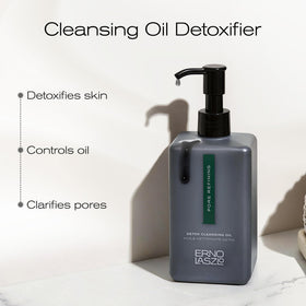 Erno Laszlo Cleansing Oil Charcoal Powered bottle side view