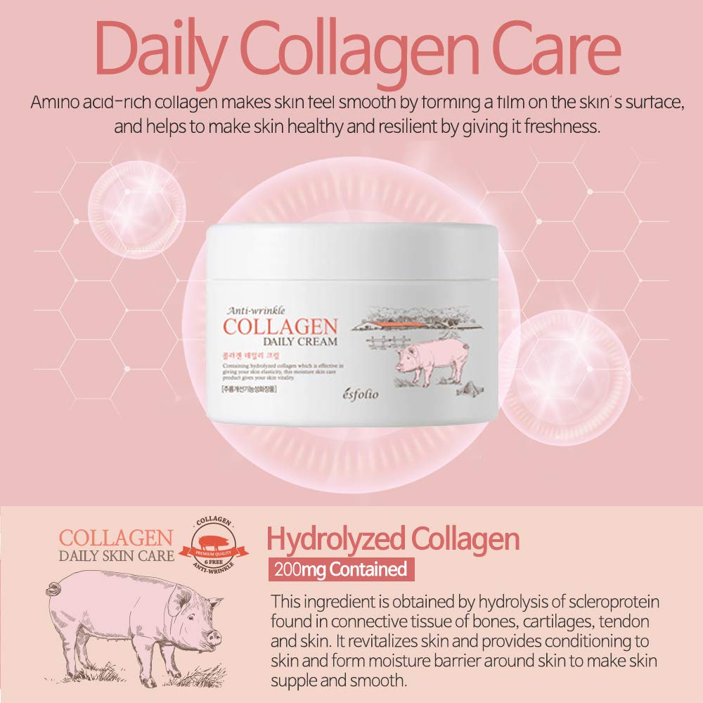 esfolio Collagen Daily Face Cream 200ml jar with lid