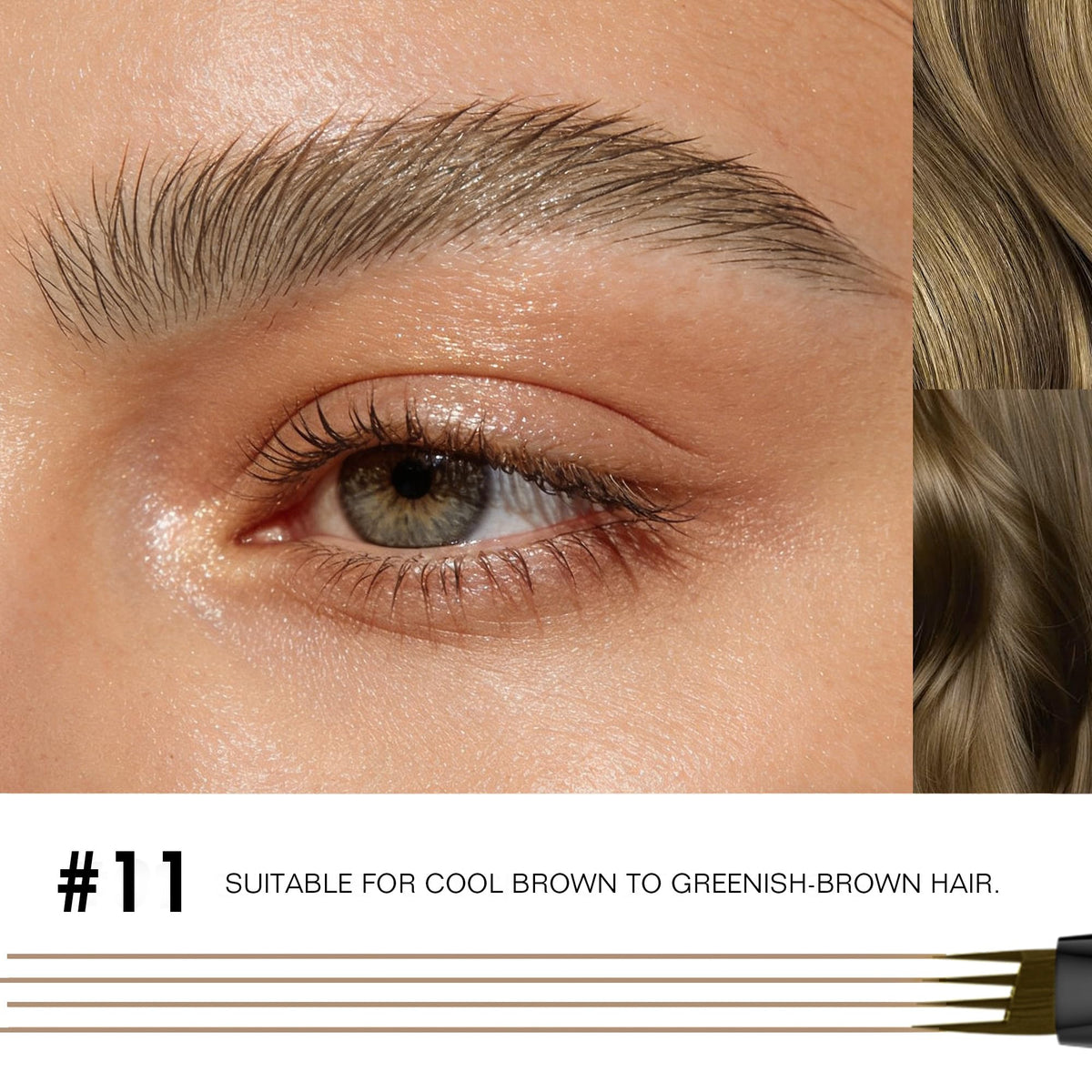 Espoce Eyebrow Pencil 4 tip applicator close-up