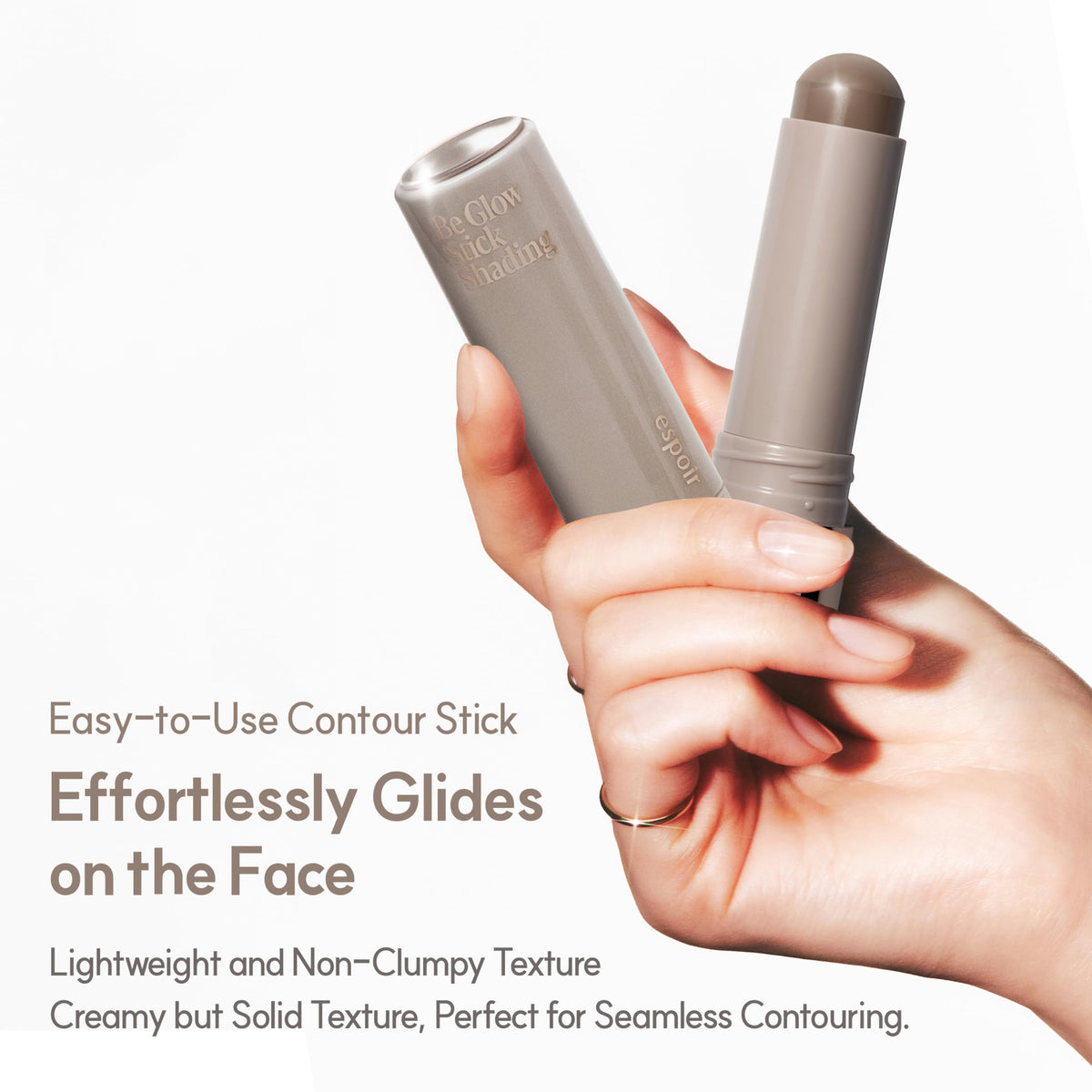 Espoir Be Glow Shading Stick Contour #2 Cool Gray in use on model