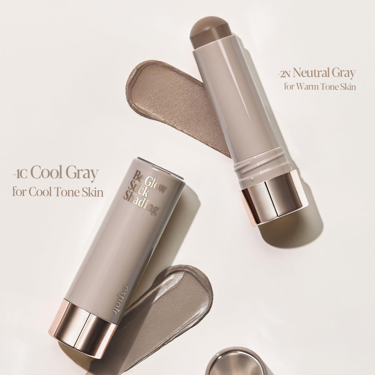 Espoir Be Glow Shading Stick Contour #2 Cool Gray showing creamy texture