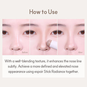 Espoir Be Glow Shading Stick Contour #2 Cool Gray with makeup brush