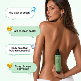 ESSENHERB Tea Tree 90 Clear Body Mist in hand for application