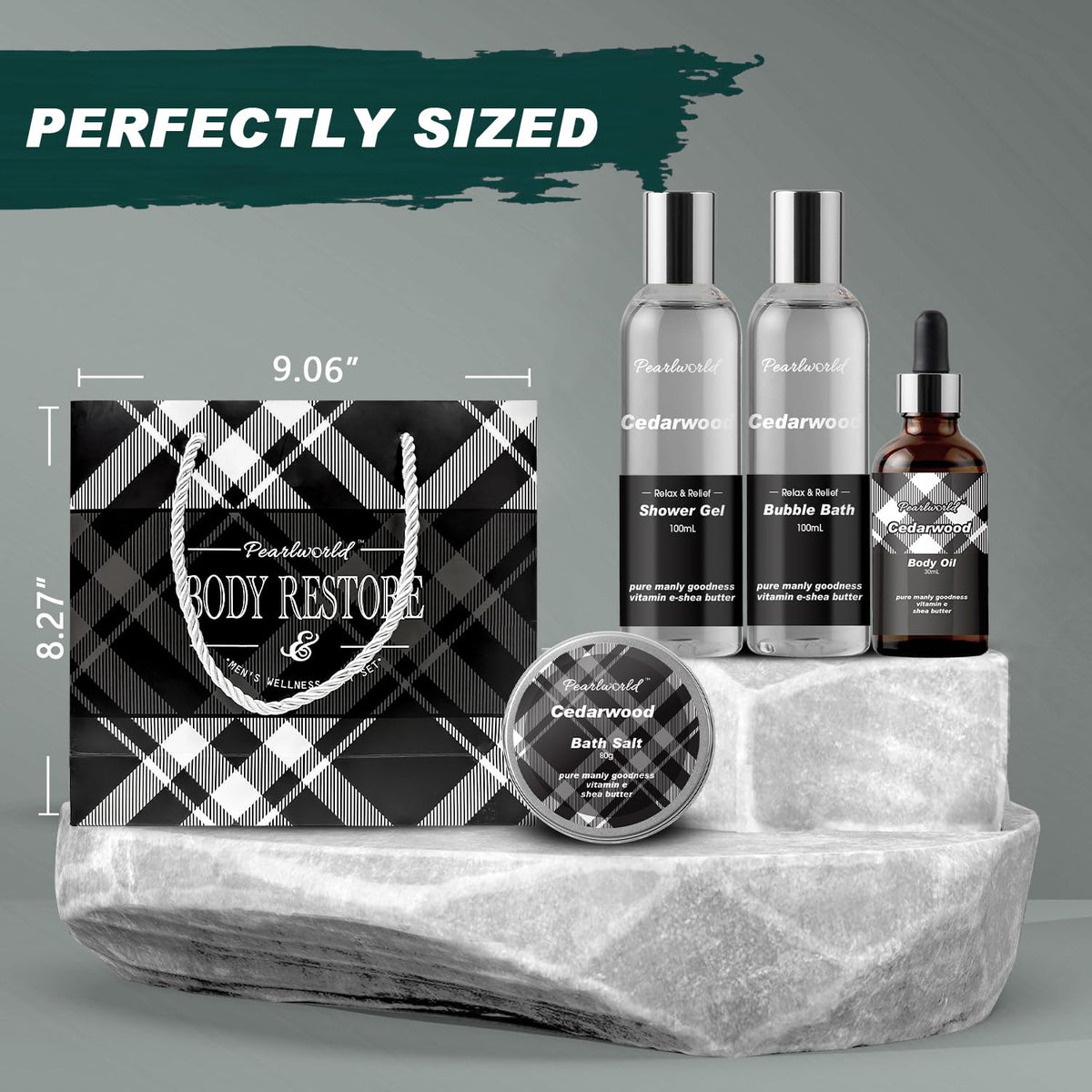Essential roll-on oil included in PEARLWORLD Men's Spa Gift Set