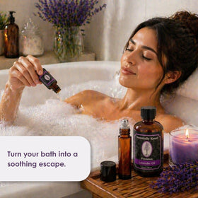 Essentially KateS Lavender Oil packaging with dimensions