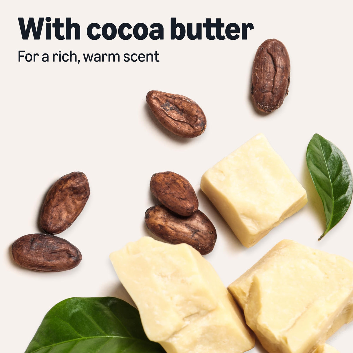 Essentials Cocoa Butter Body Lotion bottle on a bathroom shelf
