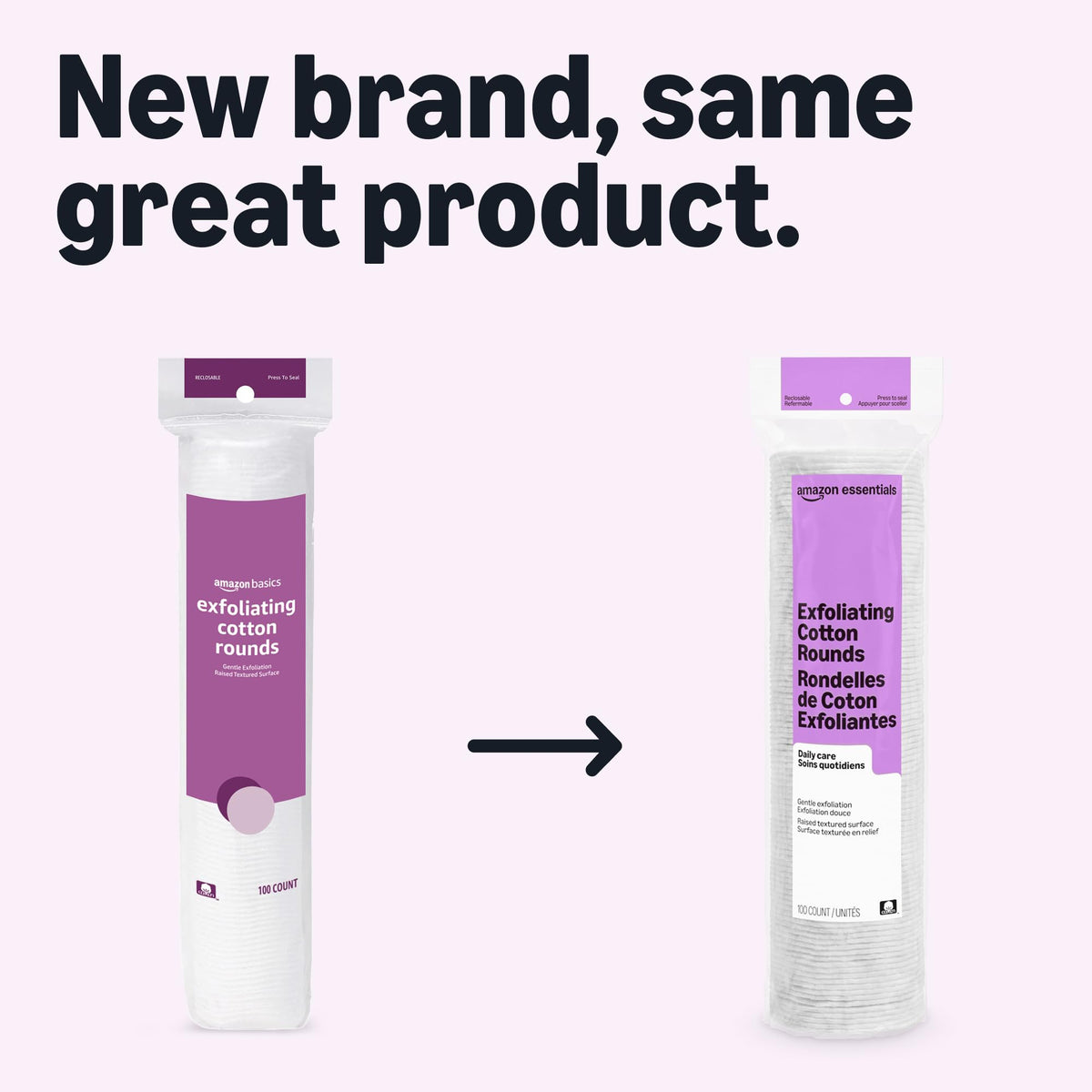 Essentials Exfoliating Cotton Rounds dual-sided design close-up