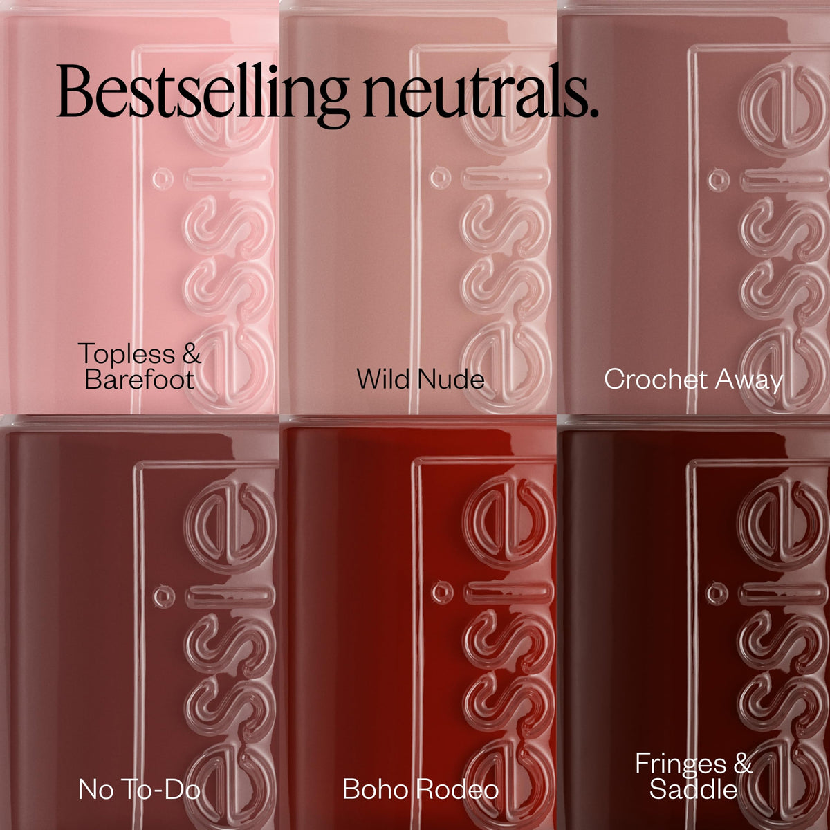 essie Boho Rodeo Nail Polish alongside essie base and top coats