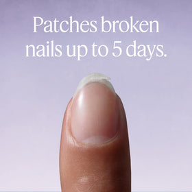 essie Break Fix Liquid Nail Patch applied on a broken nail