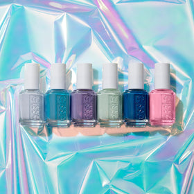 essie Cool and Collected nail polish in a beauty setup