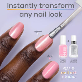 essie Cosmic Chrome Silver Nail Polish applied on nails